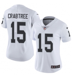 Women's Nike Oakland Raiders #15 Michael Crabtree Elite White NFL Jersey