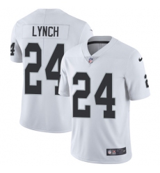 Men's Nike Oakland Raiders #24 Marshawn Lynch White Vapor Untouchable Limited Player NFL Jersey