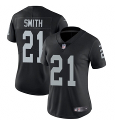 Women's Nike Oakland Raiders #21 Sean Smith Elite Black Team Color NFL Jersey