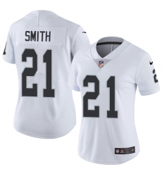 Women's Nike Oakland Raiders #21 Sean Smith Elite White NFL Jersey