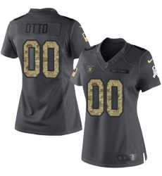 Women's Nike Oakland Raiders #00 Jim Otto Limited Black 2016 Salute to Service NFL Jersey