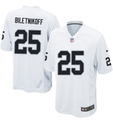 Men's Nike Oakland Raiders #25 Fred Biletnikoff Game White NFL Jersey
