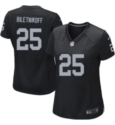 Women's Nike Oakland Raiders #25 Fred Biletnikoff Game Black Team Color NFL Jersey