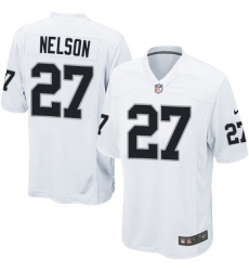 Men's Nike Oakland Raiders #27 Reggie Nelson Game White NFL Jersey