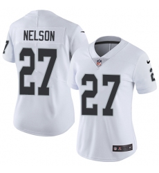 Women's Nike Oakland Raiders #27 Reggie Nelson Elite White NFL Jersey