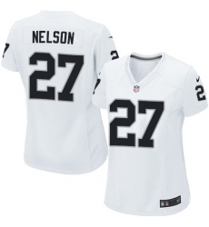 Women's Nike Oakland Raiders #27 Reggie Nelson Game White NFL Jersey