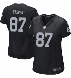 Women's Nike Oakland Raiders #87 Dave Casper Game Black Team Color NFL Jersey