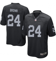 Men's Nike Oakland Raiders #24 Willie Brown Game Black Team Color NFL Jersey
