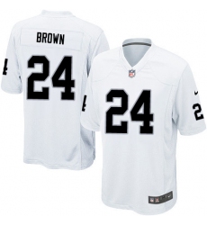 Men's Nike Oakland Raiders #24 Willie Brown Game White NFL Jersey