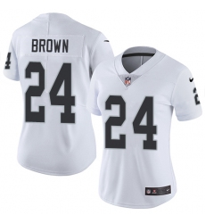 Women's Nike Oakland Raiders #24 Willie Brown Elite White NFL Jersey
