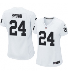 Women's Nike Oakland Raiders #24 Willie Brown Game White NFL Jersey