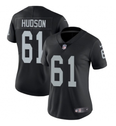 Women's Nike Oakland Raiders #61 Rodney Hudson Elite Black Team Color NFL Jersey