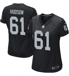 Women's Nike Oakland Raiders #61 Rodney Hudson Game Black Team Color NFL Jersey