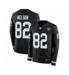 Youth Nike Oakland Raiders #83 Ted Hendricks Limited Black Therma Long Sleeve NFL Jersey