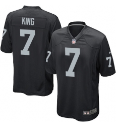 Men's Nike Oakland Raiders #7 Marquette King Game Black Team Color NFL Jersey