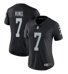 Women's Nike Oakland Raiders #7 Marquette King Elite Black Team Color NFL Jersey