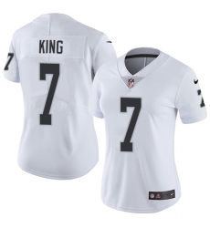 Women's Nike Oakland Raiders #7 Marquette King Elite White NFL Jersey
