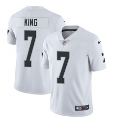 Youth Nike Oakland Raiders #7 Marquette King Elite White NFL Jersey