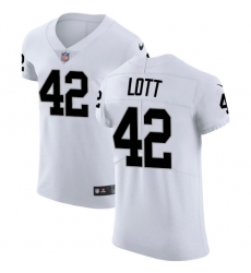 Men's Nike Oakland Raiders #42 Ronnie Lott White Vapor Untouchable Elite Player NFL Jersey