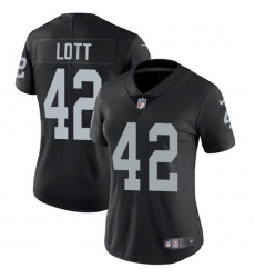 Women's Nike Oakland Raiders #42 Ronnie Lott Elite Black Team Color NFL Jersey