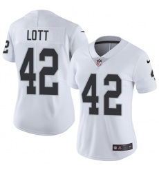 Women's Nike Oakland Raiders #42 Ronnie Lott Elite White NFL Jersey