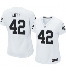 Women's Nike Oakland Raiders #42 Ronnie Lott Game White NFL Jersey