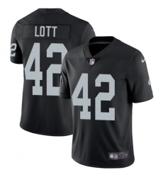 Youth Nike Oakland Raiders #42 Ronnie Lott Elite Black Team Color NFL Jersey