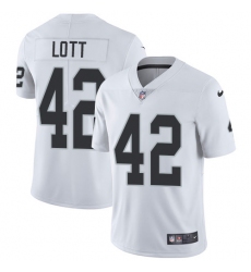 Youth Nike Oakland Raiders #42 Ronnie Lott Elite White NFL Jersey