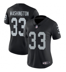 Women's Nike Oakland Raiders #33 DeAndre Washington Elite Black Team Color NFL Jersey