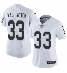 Women's Nike Oakland Raiders #33 DeAndre Washington Elite White NFL Jersey