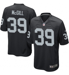 Men's Nike Oakland Raiders #39 Keith McGill Game Black Team Color NFL Jersey