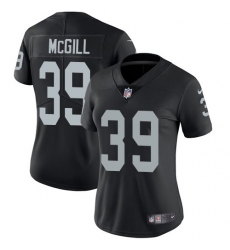 Women's Nike Oakland Raiders #39 Keith McGill Elite Black Team Color NFL Jersey