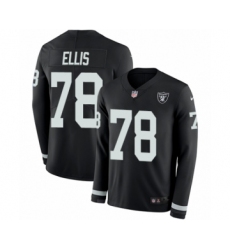 Men's Nike Oakland Raiders #78 Justin Ellis Limited Black Therma Long Sleeve NFL Jersey