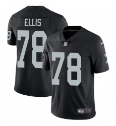Youth Nike Oakland Raiders #78 Justin Ellis Elite Black Team Color NFL Jersey