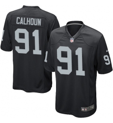Men's Nike Oakland Raiders #91 Shilique Calhoun Game Black Team Color NFL Jersey