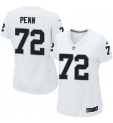 Women's Nike Oakland Raiders #72 Donald Penn Game White NFL Jersey