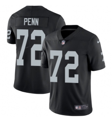 Youth Nike Oakland Raiders #72 Donald Penn Elite Black Team Color NFL Jersey