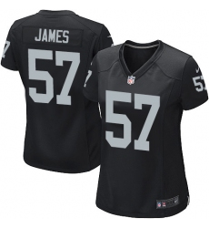 Women's Nike Oakland Raiders #57 Cory James Game Black Team Color NFL Jersey