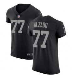 Men's Nike Oakland Raiders #77 Lyle Alzado Black Team Color Vapor Untouchable Elite Player NFL Jersey