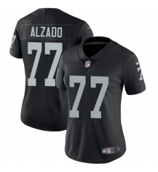 Women's Nike Oakland Raiders #77 Lyle Alzado Elite Black Team Color NFL Jersey