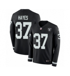 Men's Nike Oakland Raiders #37 Lester Hayes Limited Black Therma Long Sleeve NFL Jersey