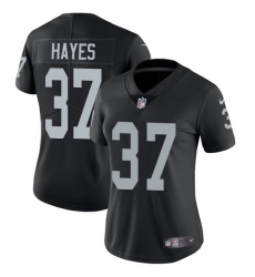 Women's Nike Oakland Raiders #37 Lester Hayes Elite Black Team Color NFL Jersey