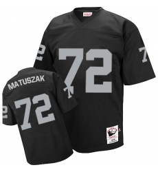 Mitchell and Ness Oakland Raiders #72 John Matuszak Black Team Color Authentic NFL Throwback Jersey