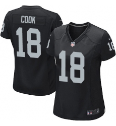 Women's Nike Oakland Raiders #18 Connor Cook Game Black Team Color NFL Jersey