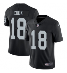 Youth Nike Oakland Raiders #18 Connor Cook Black Team Color Vapor Untouchable Limited Player NFL Jersey