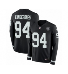 Men's Nike Oakland Raiders #94 Eddie Vanderdoes Limited Black Therma Long Sleeve NFL Jersey