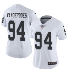 Women's Nike Oakland Raiders #94 Eddie Vanderdoes Elite White NFL Jersey