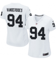 Women's Nike Oakland Raiders #94 Eddie Vanderdoes Game White NFL Jersey