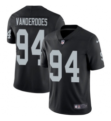 Youth Nike Oakland Raiders #94 Eddie Vanderdoes Elite Black Team Color NFL Jersey