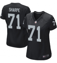 Women's Nike Oakland Raiders #71 David Sharpe Game Black Team Color NFL Jersey